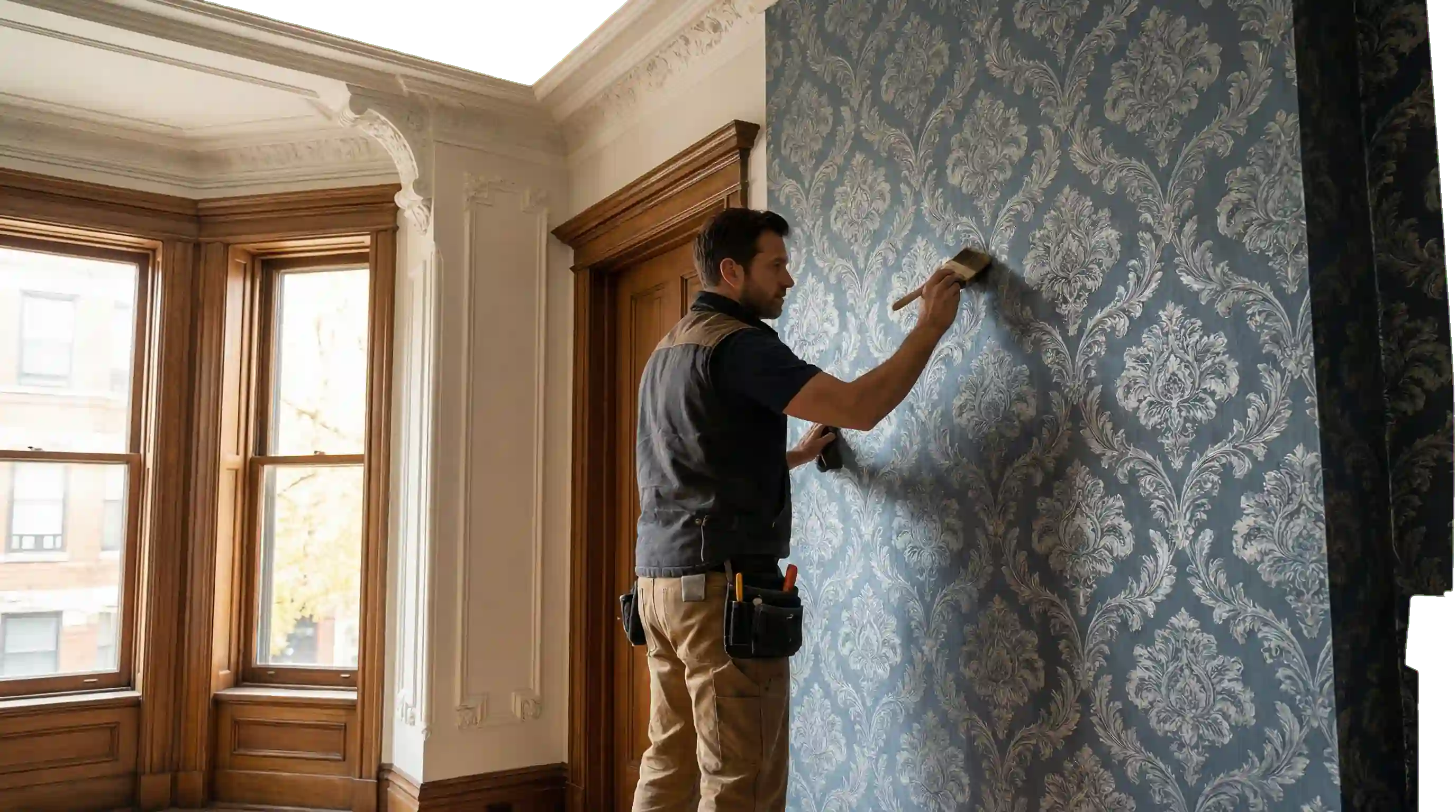 Bedroom wallpaper installation near Chicago